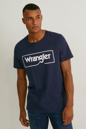 C&A Wrangler T-shirt Herr Svarta | PGBAK-6089