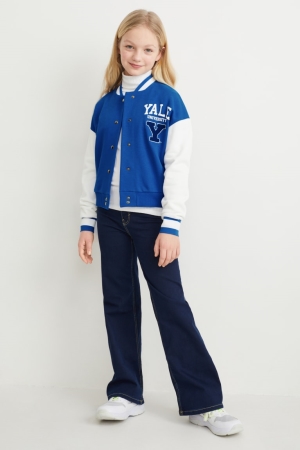 C&A Yale University Zip-through Tröjor Tjej Blå | SMHRQ-1495