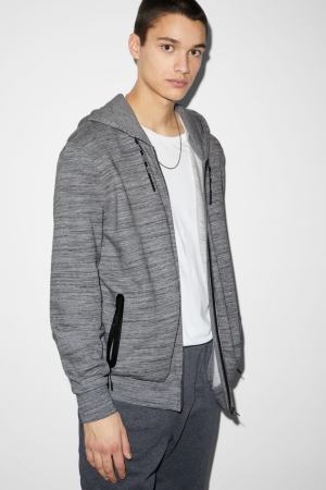 C&A Zip-through With Hood Tröjor Herr Grå | HJSQX-6249