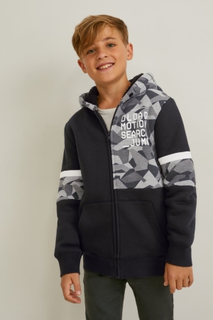 C&A Zip-through With Hood Tröjor Tjej Svarta | PKYCR-8064