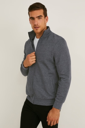 C&A Zip-through With Organic Bomull Tröjor Herr Mörkgrå | ZGLKA-0236